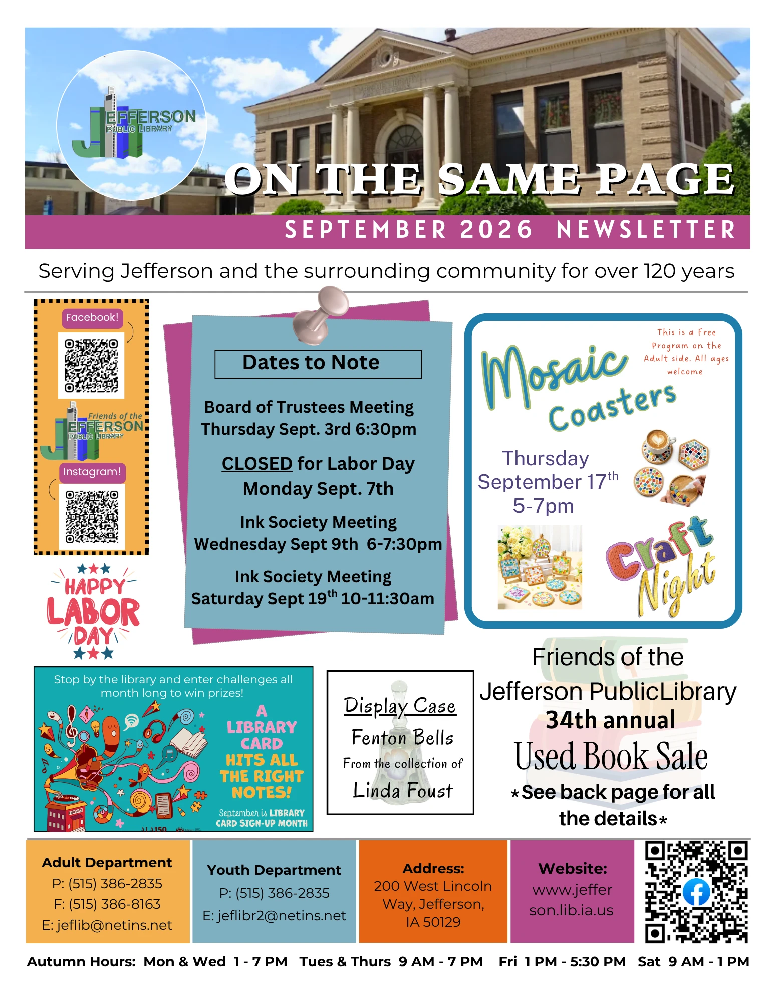 A PDF attachment of the September 2026 Jefferson Public Library newsletter.